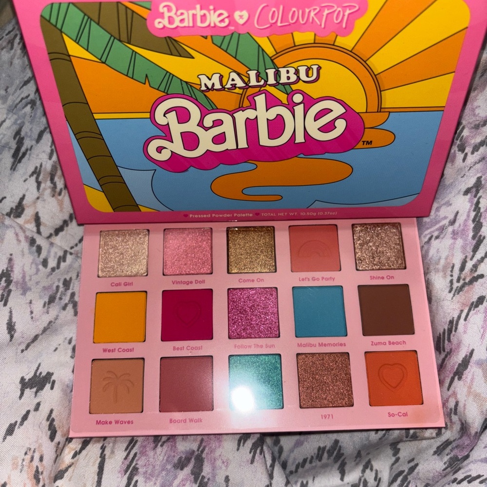 ColourPop Malibu Barbie Eyeshadow Palette — and highlighter!